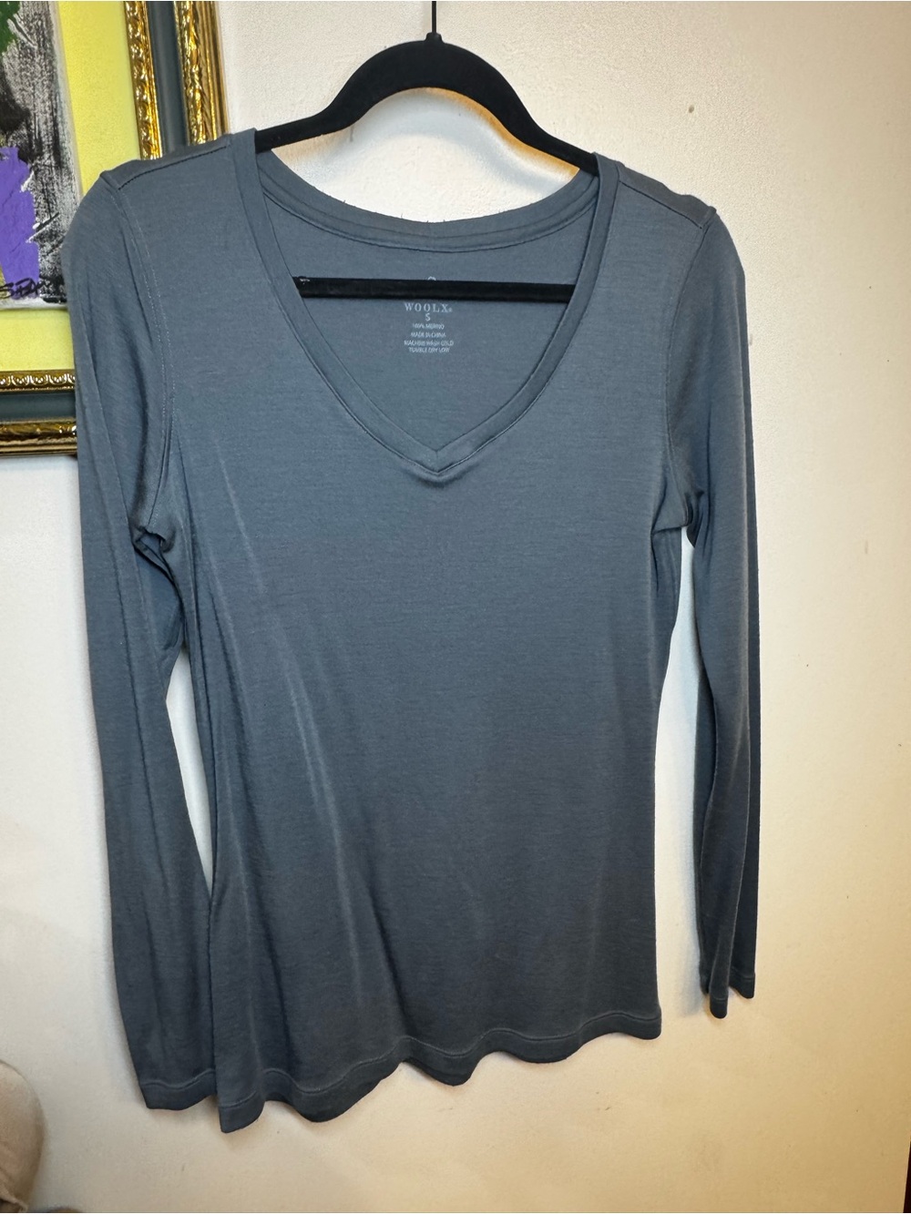 Women’s V-Neck Long Sleeve Tee — Slate Gray